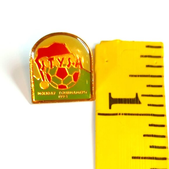 Vintage STYSA Holiday Tournament 1994 Soccer Lapel Pin Collectible - Picture 4 of 4